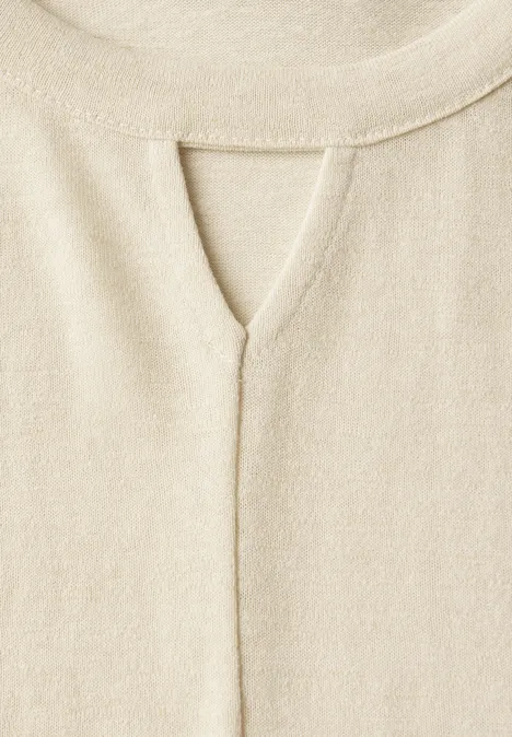 Leinen-Look Cut-Out Shirt velvet cream
