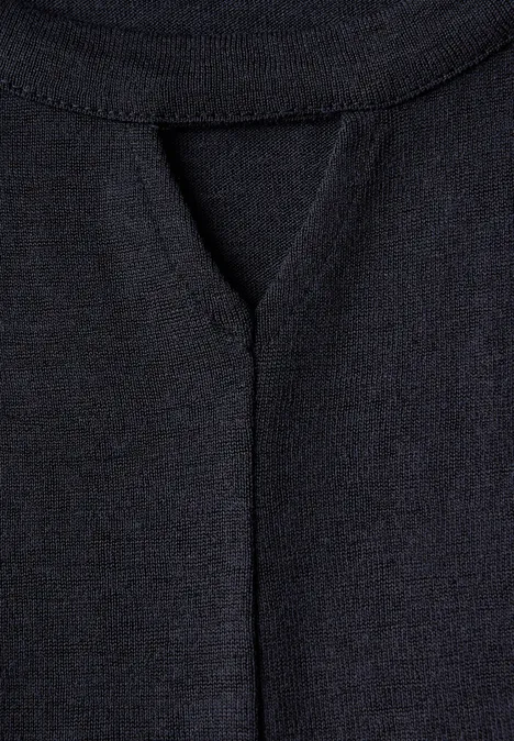 Leinen-Look Cut-Out Shirt dark void blue