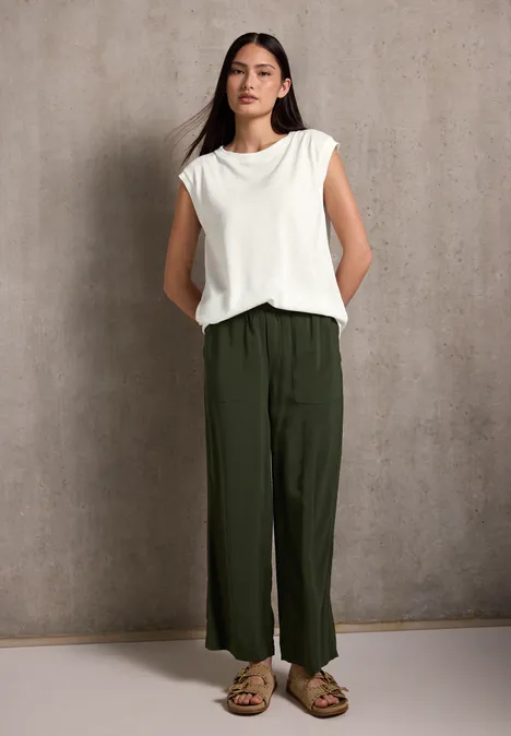 Leinen-Look Shirt mit Tape off white