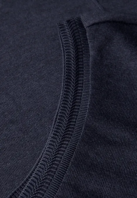 Leinen-Look Shirt mit Tape dark void blue