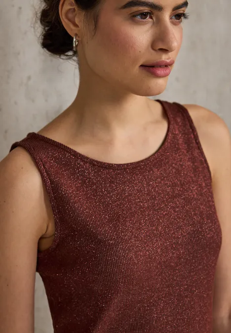 Glitzerndes Top sienna brown