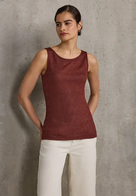 Glitzerndes Top sienna brown