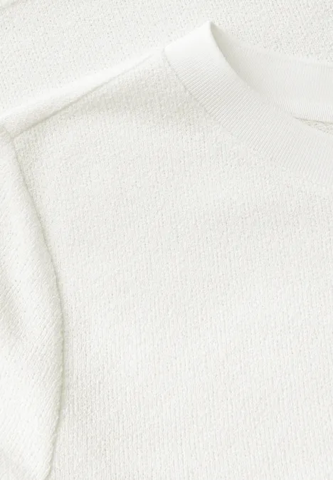 Strick-Look T-Shirt off white