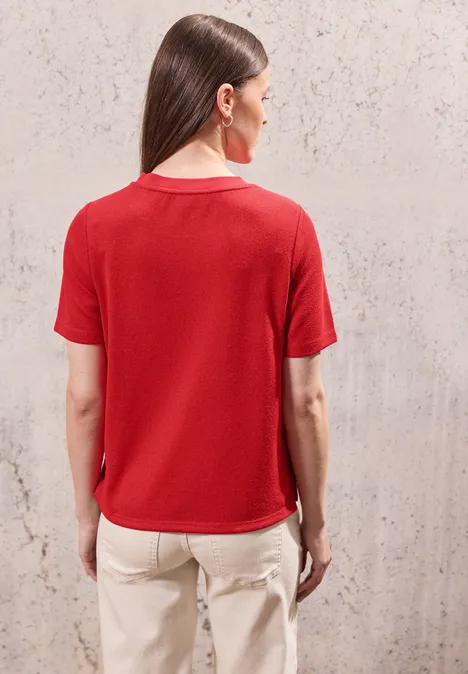 Strick-Look T-Shirt mandarin red