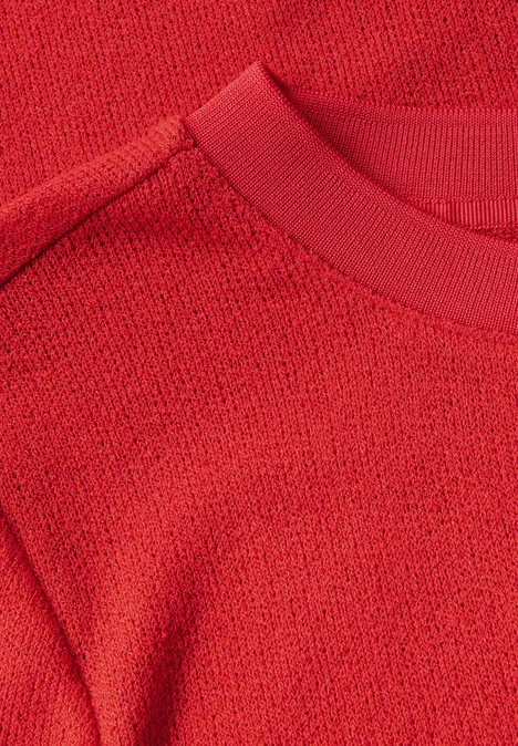Strick-Look T-Shirt mandarin red