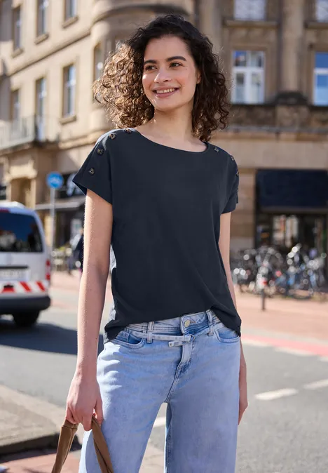 Chemise dropped shoulder avec détail de boutons midnight muse