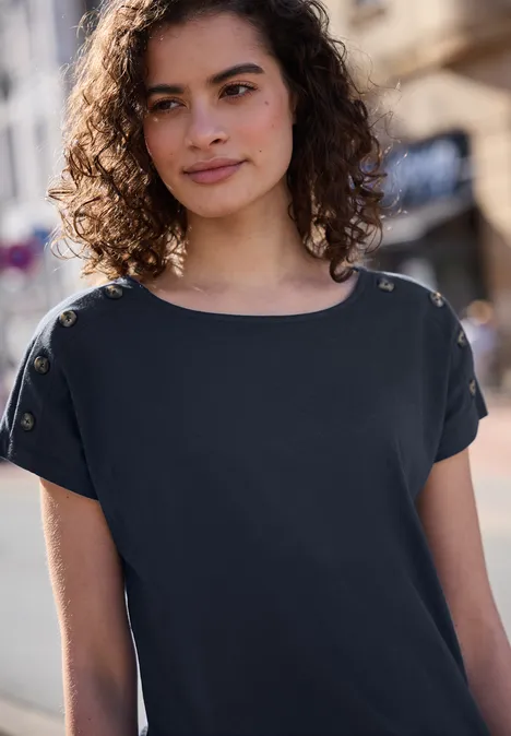 Chemise dropped shoulder avec détail de boutons midnight muse