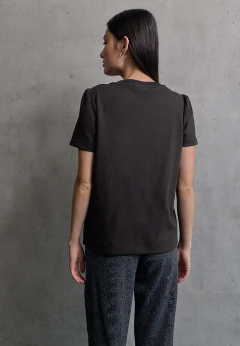 T-Shirt mit Puffärmeln Black