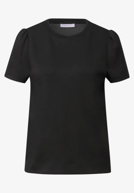 T-Shirt mit Puffärmeln Black