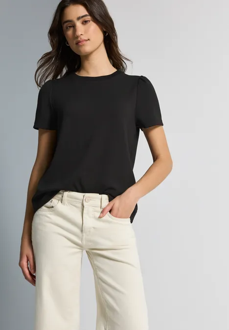 T-Shirt mit Puffärmeln Black