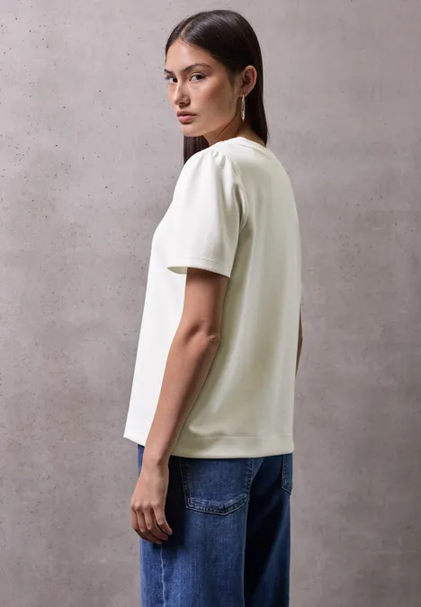 T-Shirt mit Puffärmeln off white