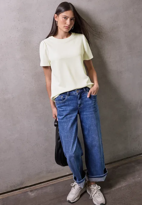T-Shirt mit Puffärmeln off white