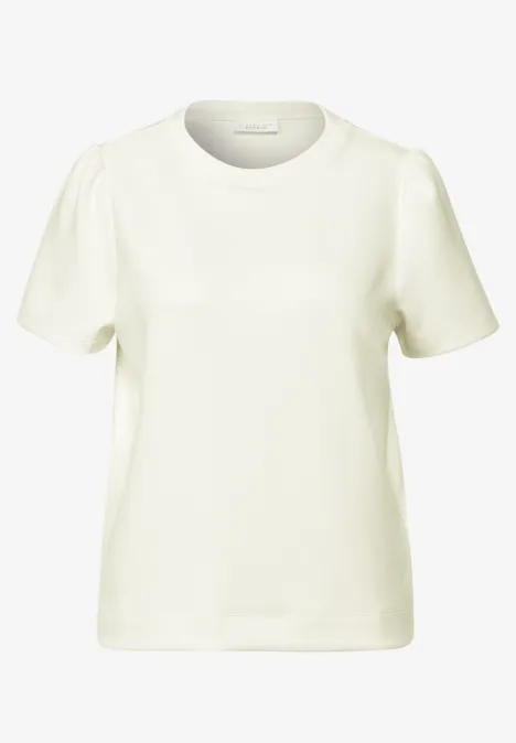 T-Shirt mit Puffärmeln off white