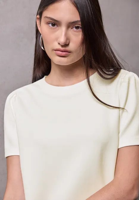 T-Shirt mit Puffärmeln off white