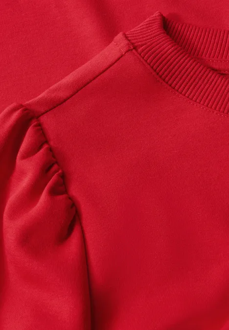 T-Shirt mit Puffärmeln mandarin red
