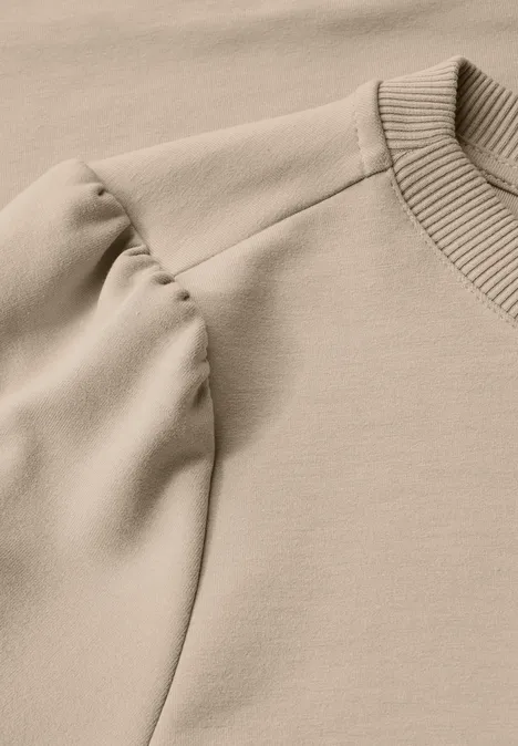 T-Shirt mit Puffärmeln sandshell beige
