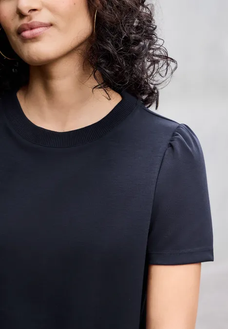 T-Shirt mit Puffärmeln dark void blue