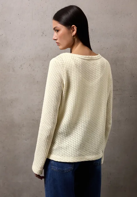 Strick-Look Shirt velvet cream