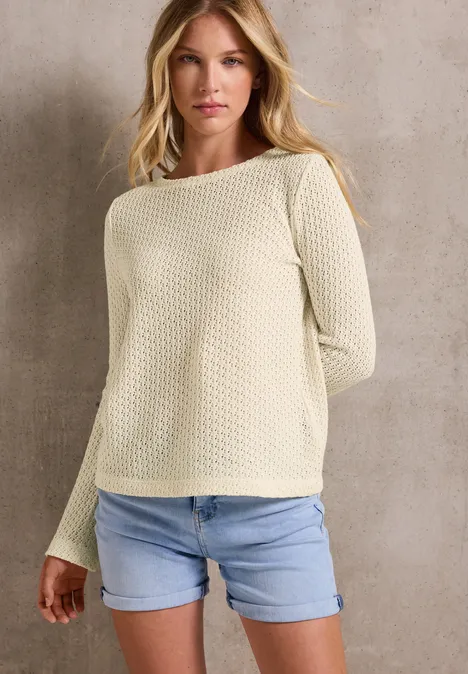 Strick-Look Shirt velvet cream