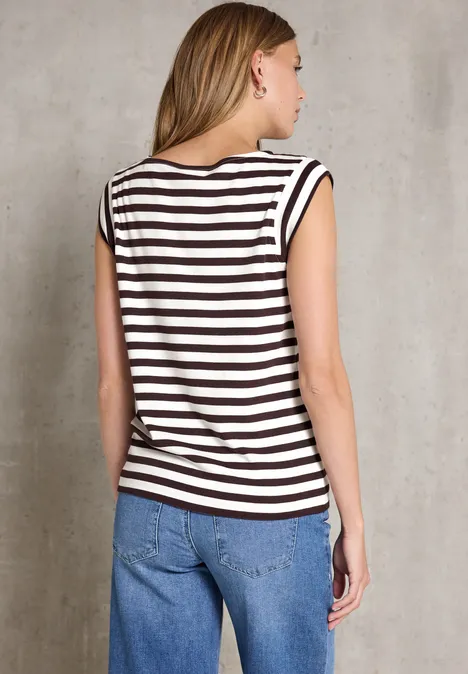 Gestreiftes Jersey-Top fudge red