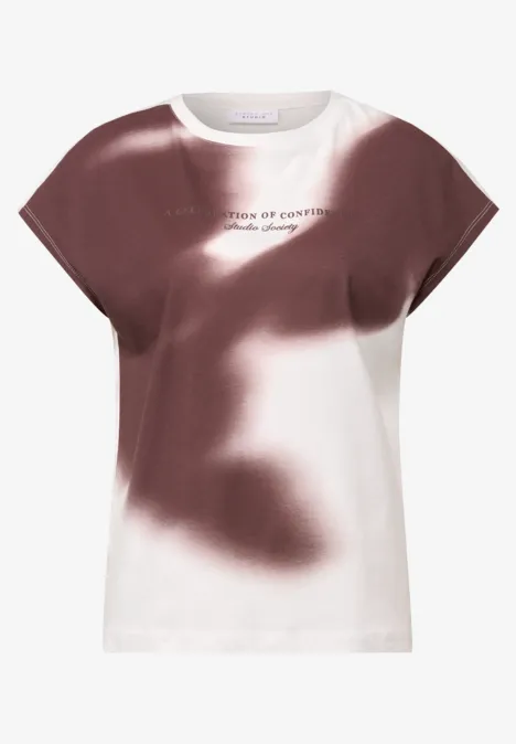 Shirt mit Print und Wording fudge red