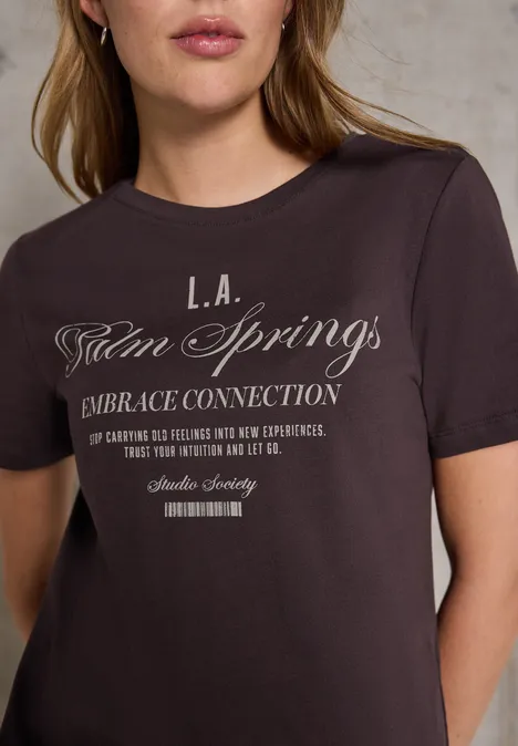 T-Shirt mit Wording fudge red