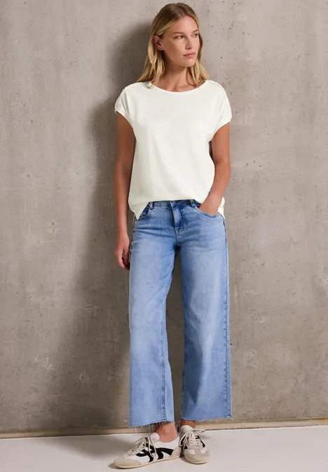 Shirt mit Schulterdetail off white