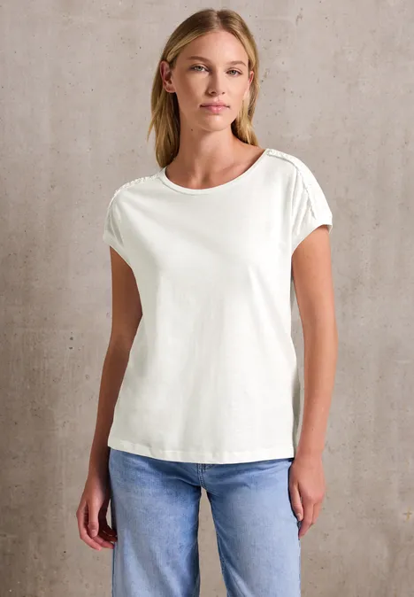 Shirt mit Schulterdetail off white