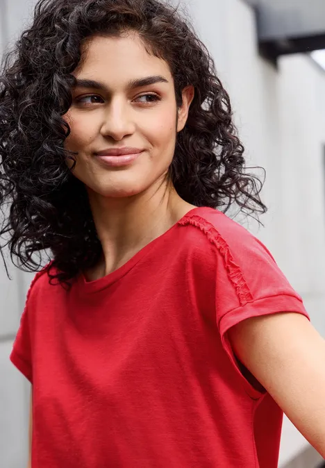 Shirt mit Schulterdetail mandarin red