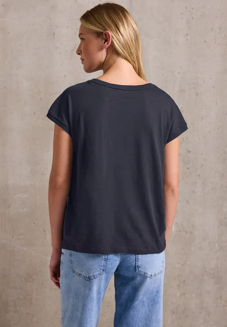 Shirt mit Schulterdetail dark void blue