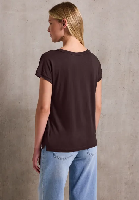 Shirt mit Schulterdetail fudge red