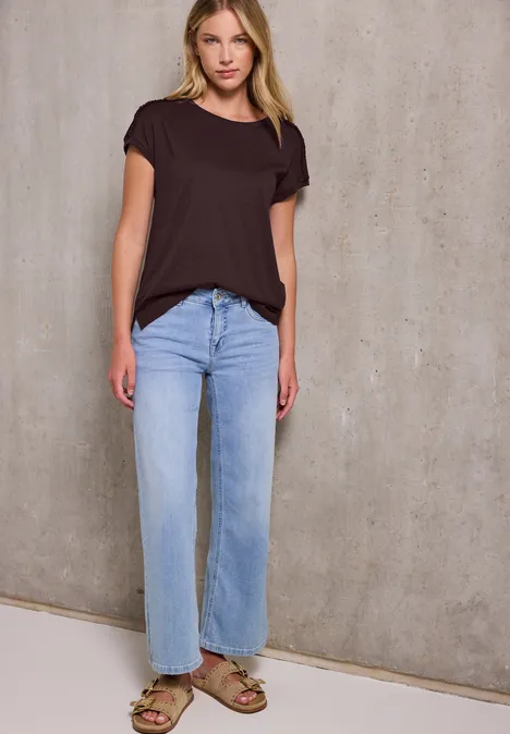 Shirt mit Schulterdetail fudge red