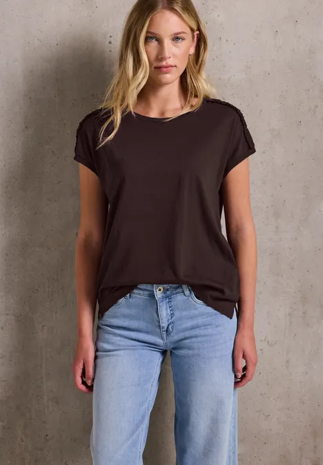 Shirt mit Schulterdetail fudge red