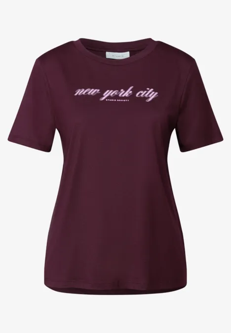 T-shirt avec wording dark plum red
