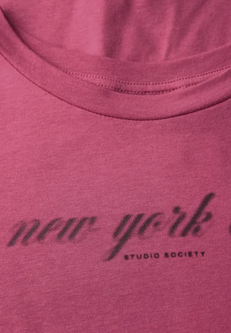 T-Shirt mit Wording dark candy pink