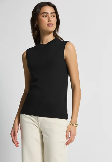 Top mit Turtleneck Black