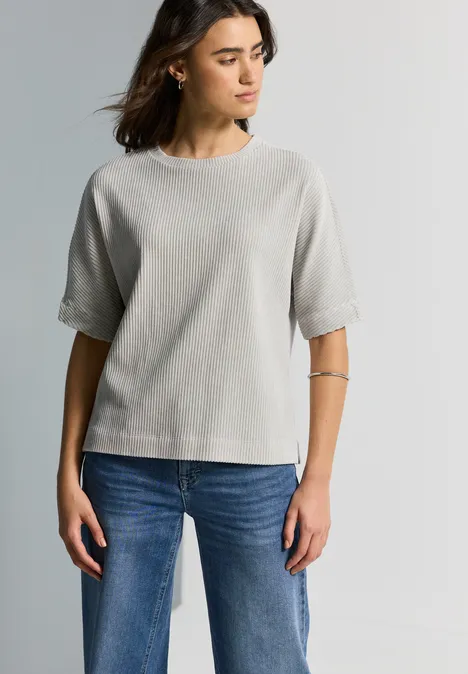 T-shirt en velours côtelé cloud grey