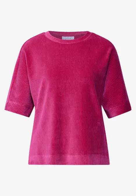 Cord T-Shirt dark candy pink