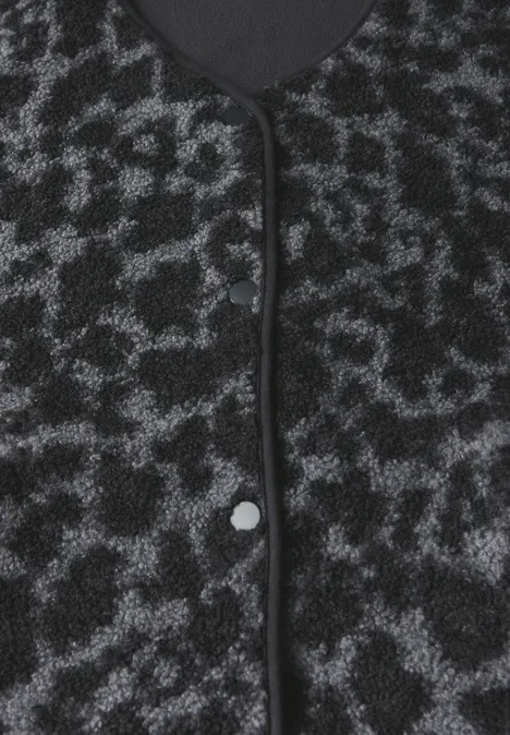 Teddy Weste mit Leo Muster industrial grey