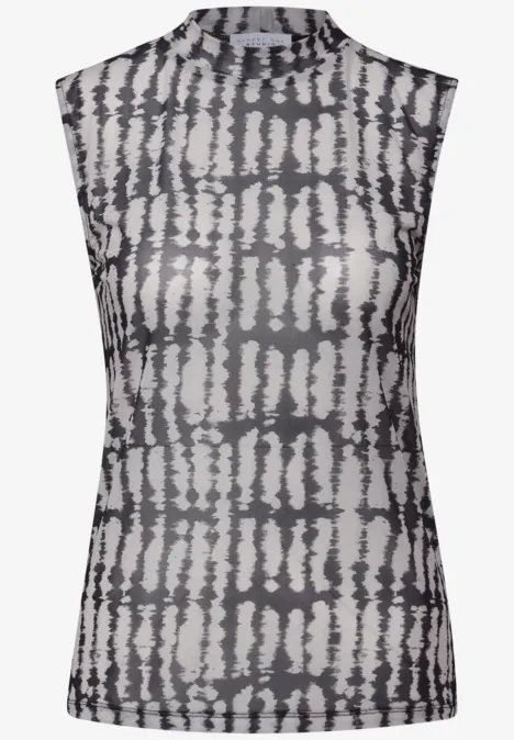 Gemustertes Mesh-Top Black