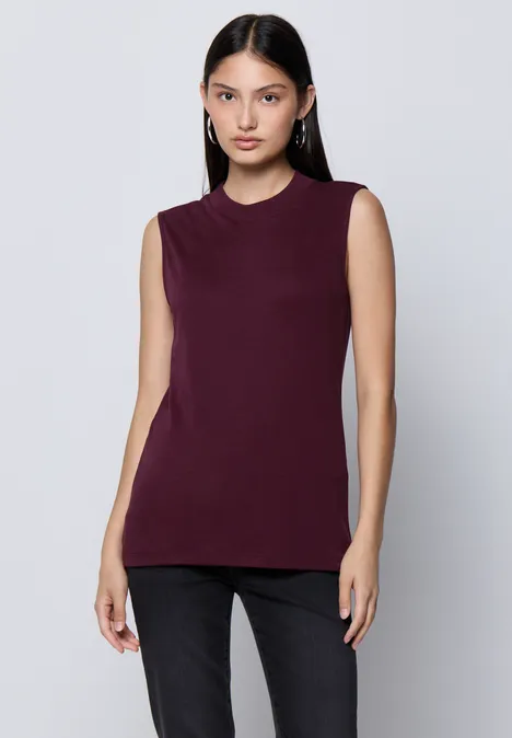 Top mit Turtleneck dark plum red