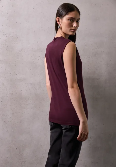Top mit Turtleneck dark plum red