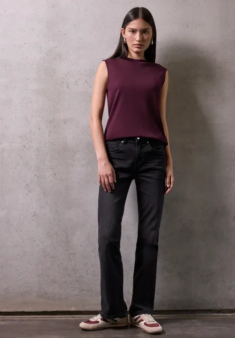 Top mit Turtleneck dark plum red
