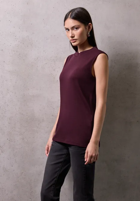 Top mit Turtleneck dark plum red