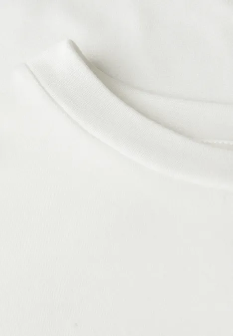 Basic Kurzarmshirt off white