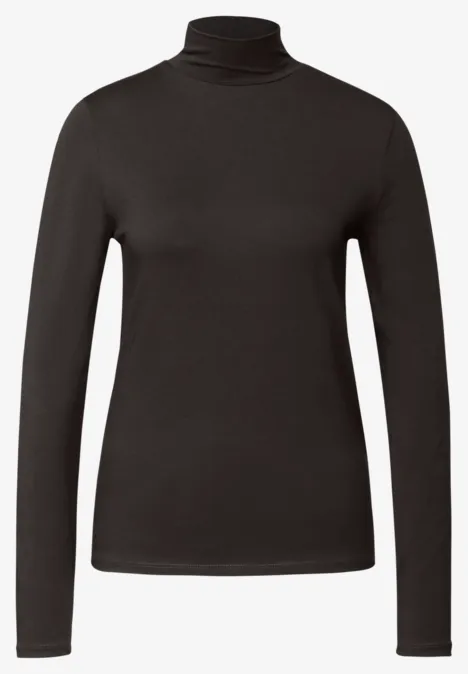 Turtleneck Shirt dark auburn brown