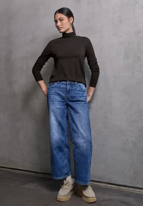 Turtleneck Shirt dark auburn brown