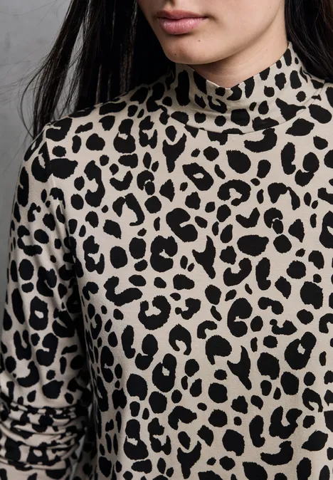 Jersey shirt met leopatroon null