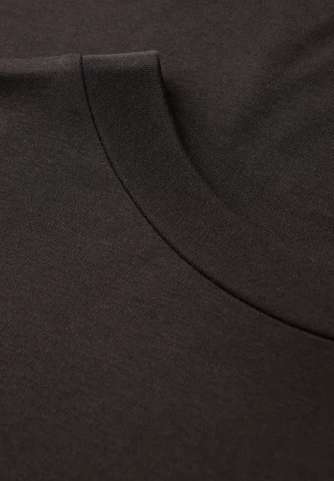 Basic shirt met korte mouwen dark auburn brown