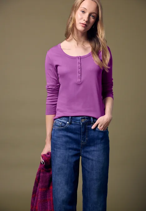 Geribd overhemd met knoopdetail floral pink